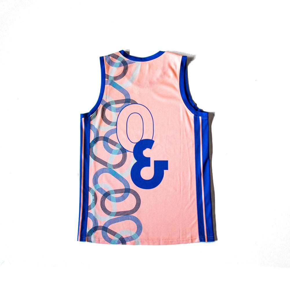 Maillot de basket couleur Pêche avec motifs (verso) Zéro Basketball