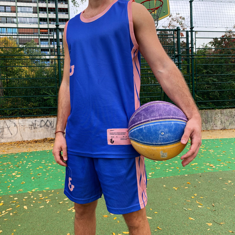 Maillot de basket couleur Cobalt (recto) Zéro Basketball