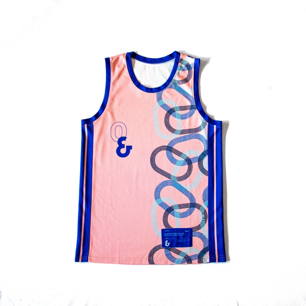 Maillot de basket couleur Pêche avec motifs (recto) Zéro Basketball