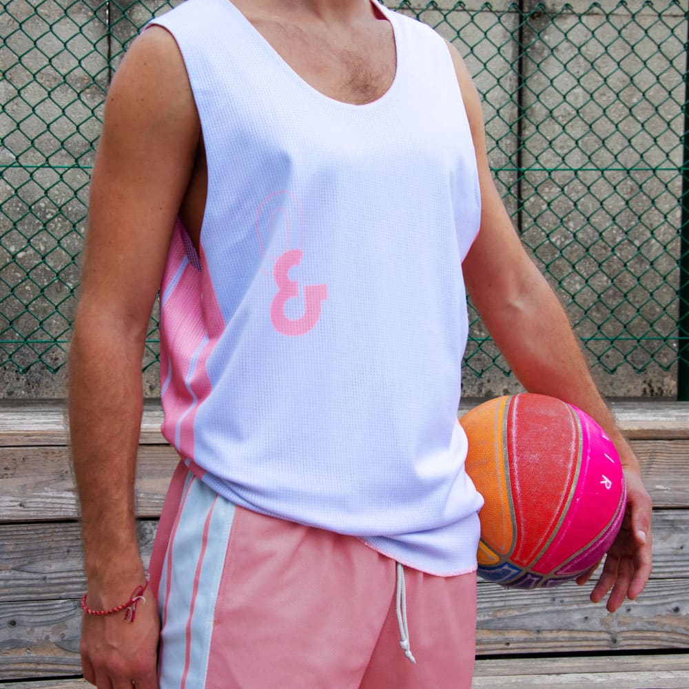 Maillot de basket réversible couleur Pêche (recto) Zéro Basketball