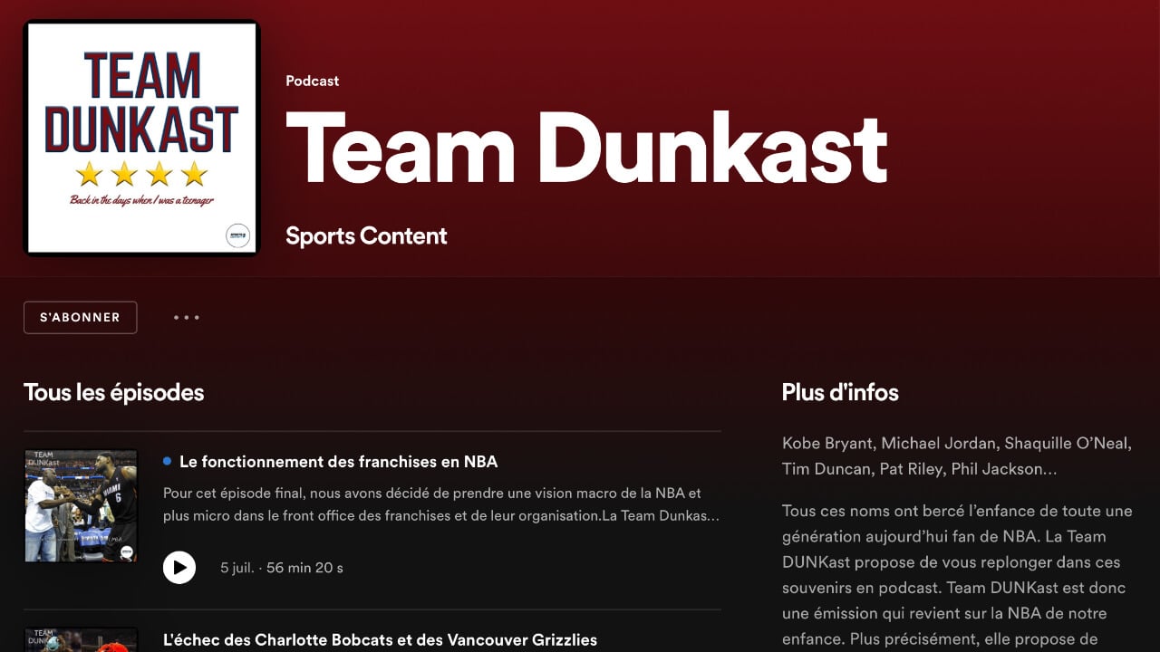 Qui sont Team Dunkast, le podcast qui parle de la NBA de notre enfance Zéro Basketball